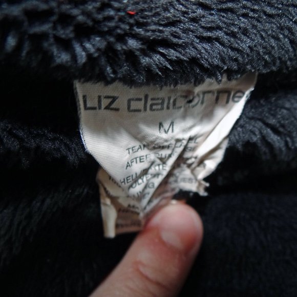 LIZ CLAIBORNE Reversible Purple & Black Fleece Vest Size Medium - Picture 6 of 8